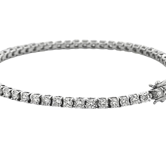 Diamond Tennis Bracelet White Round Diamonds 5.17CT in 14K White Gold