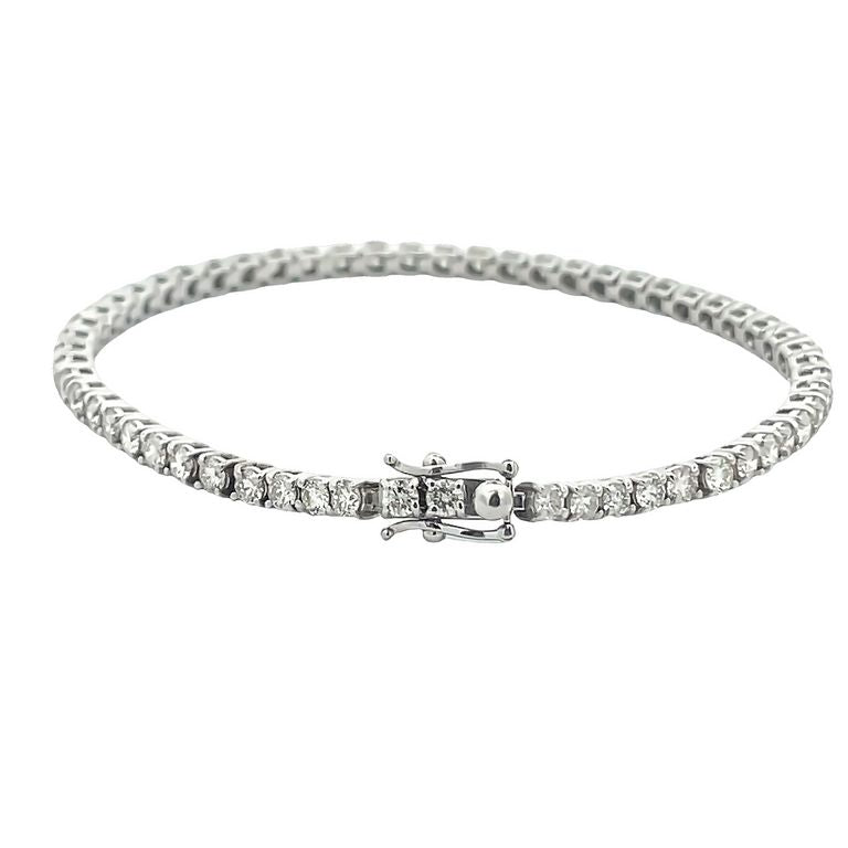 Diamond Tennis Bracelet White Round Diamonds 5.17CT in 14K White Gold