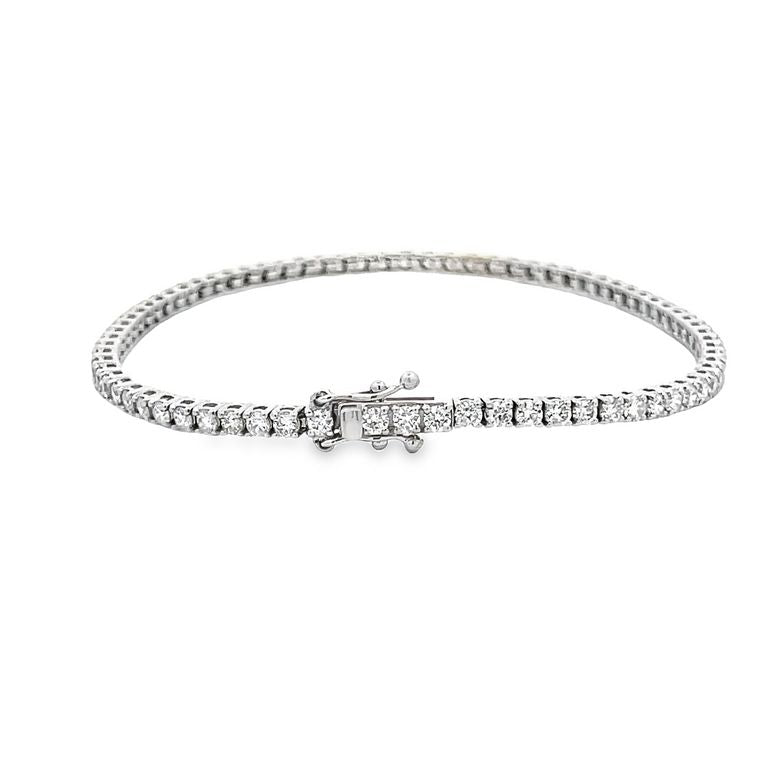 Diamond Tennis Bracelet White Round Diamonds 3.18CT, H color SI clarity in 14KW