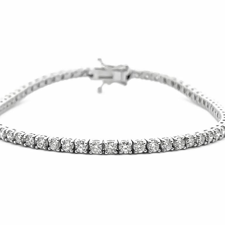 Diamond Tennis Bracelet White Round Diamonds 3.55CT in 14K White Gold