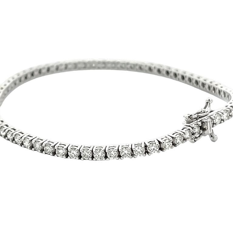 Diamond Tennis Bracelet White Round Diamonds 3.55CT in 14K White Gold