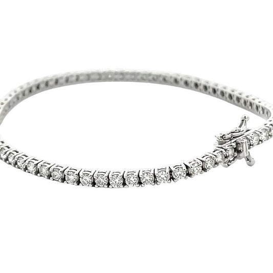 Diamond Tennis Bracelet White Round Diamonds 3.55CT in 14K White Gold
