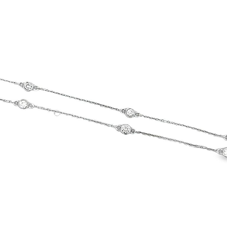 Diamond By Yard Necklace 0.38CT 14K White Gold