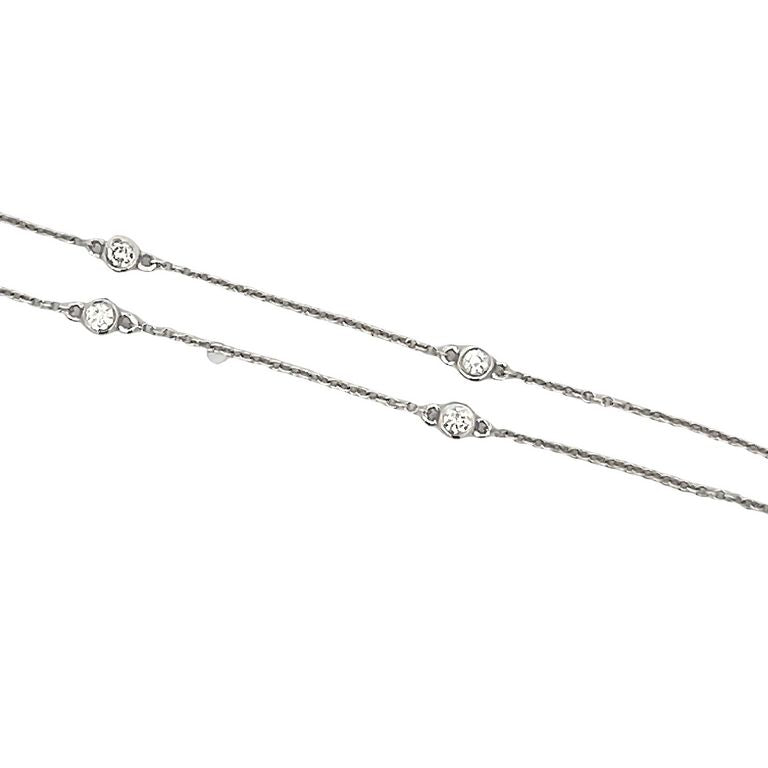 Diamond By Yard Necklace 0.38CT 14K White Gold
