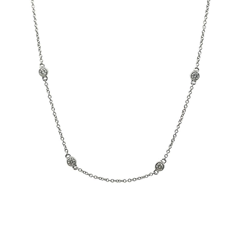 Diamond By Yard Necklace 0.38CT 14K White Gold