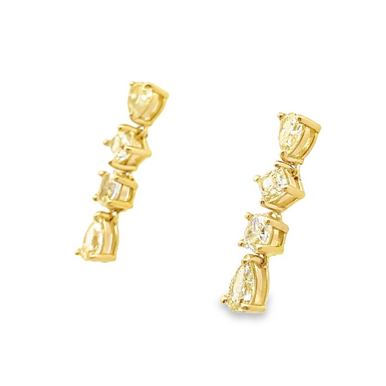 Fancy Yellow Diamond Earrings 2.27CT 18K Yellow Gold