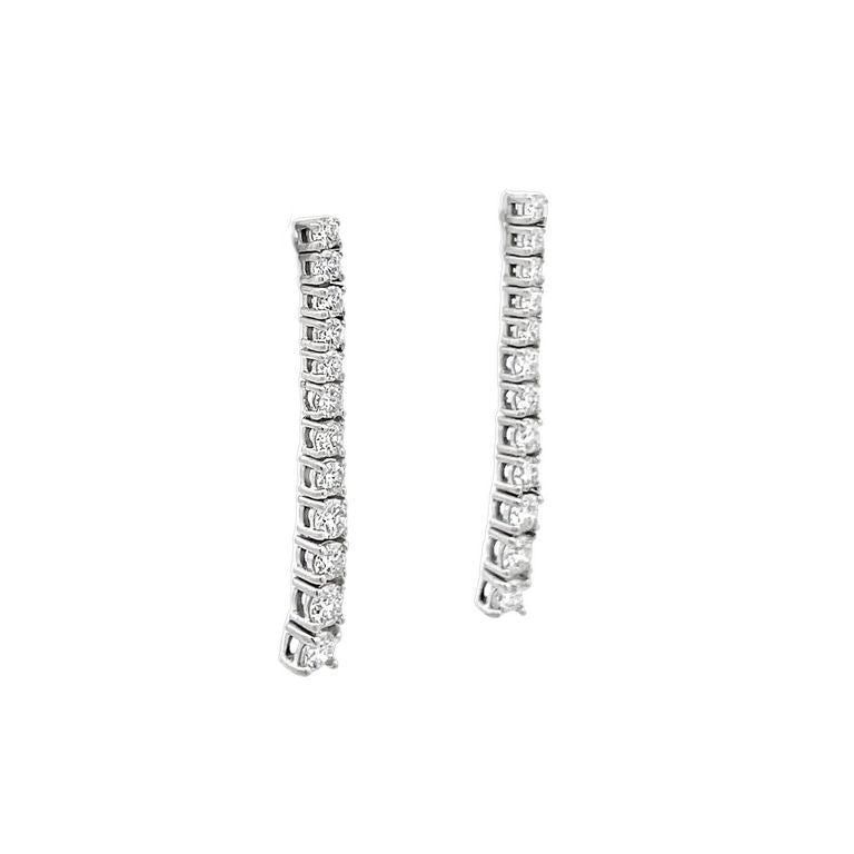 White Round Diamond 0.52CT Droop Earrings in 14K White Gold