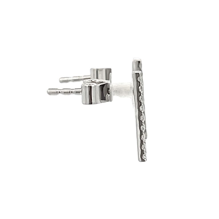 Diamond Bar Studs 0.13CT 14K White Gold