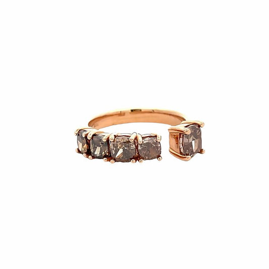 Fancy Shape Chocolate Diamond 2.42 CT 18K Rose Gold Fashion Ring