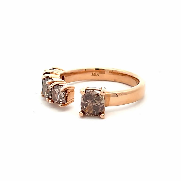 Fancy Shape Chocolate Diamond 2.42 CT 18K Rose Gold Fashion Ring