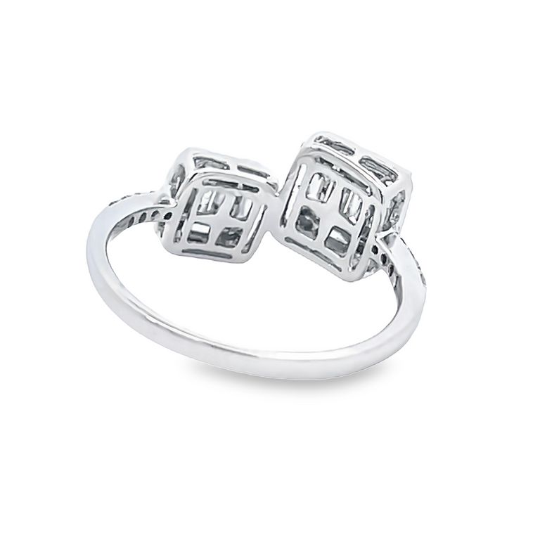Fashion Baguette Diamond Ring 0.6CT  14K White Gold