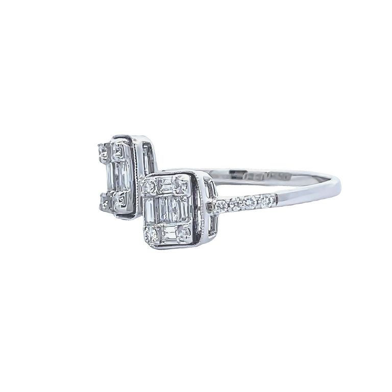 Fashion Baguette Diamond Ring 0.6CT  14K White Gold