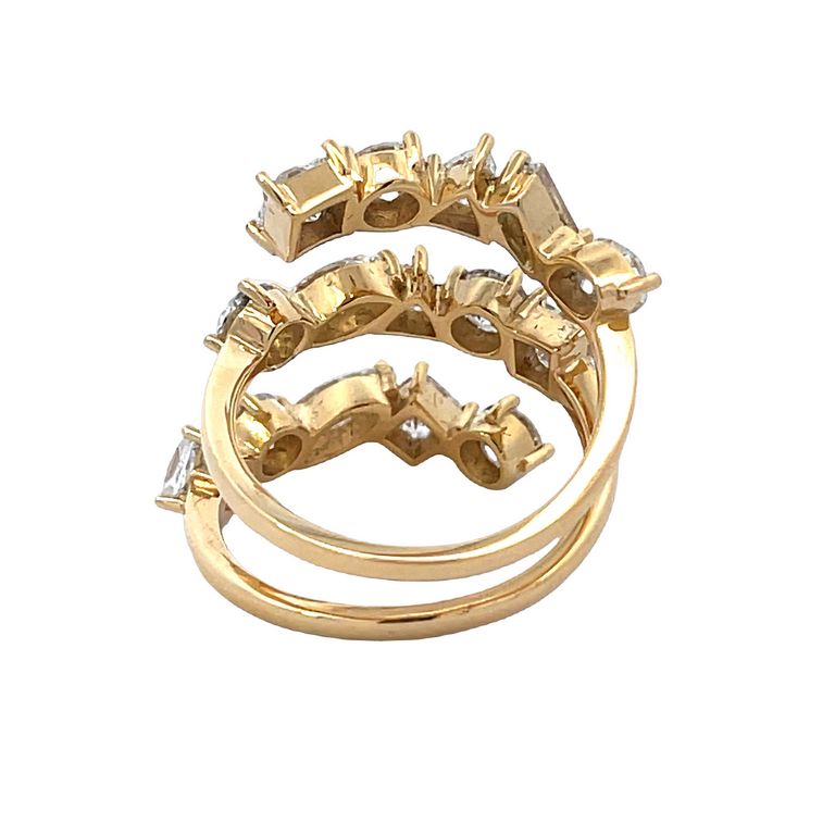 Triple Row Fancy Diamond Ring Mix Shape 4.34CT G SI1-VS