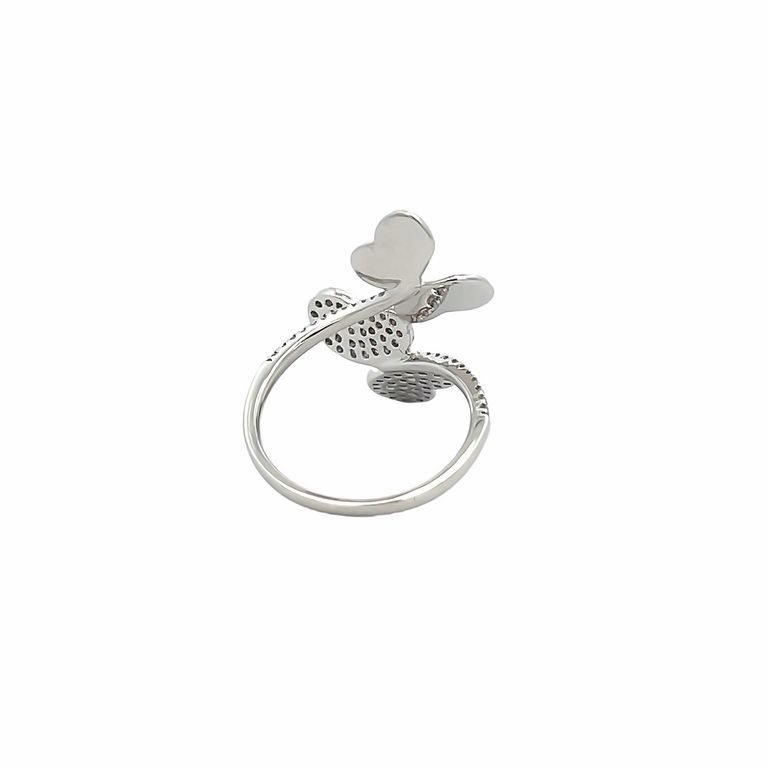 Lady's Butterfly Diamond Fashion Ring 0.44CT 18K White Gold