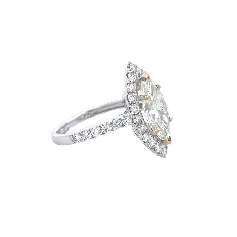 Marquise Engagement Ring 3.00CT D.75CT 18K White Gold