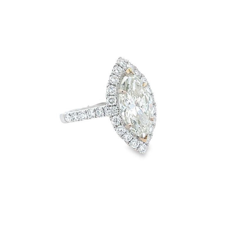 Marquise Engagement Ring 3.00CT D.75CT 18K White Gold