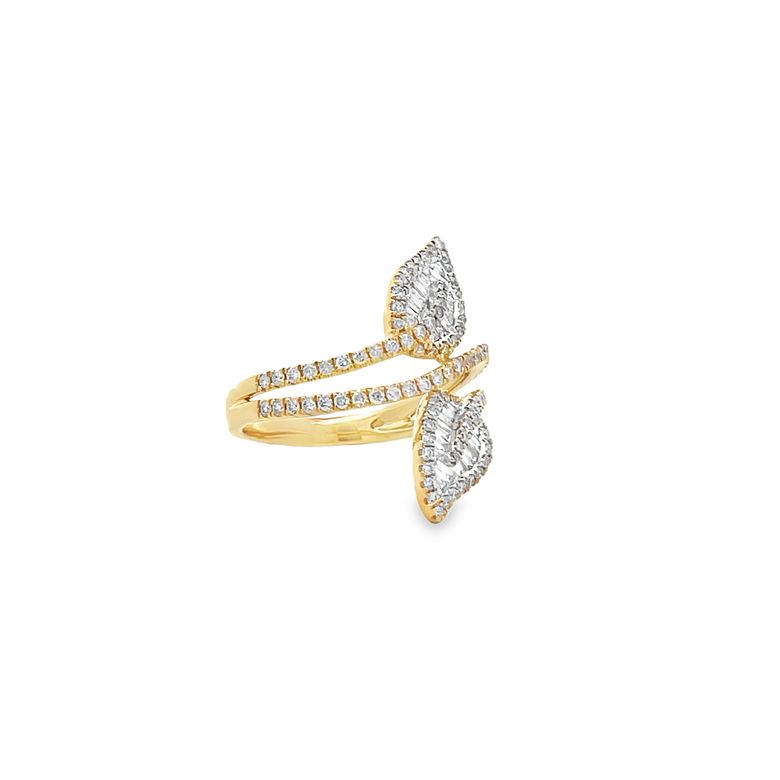 Fashion Diamond Ring 0.93CT 14K Yellow Gold G/SI