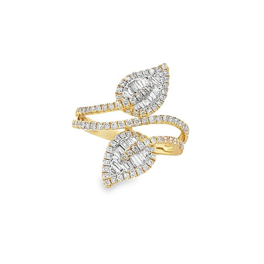 Fashion Diamond Ring 0.93CT 14K Yellow Gold G/SI