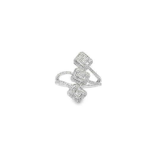 Fashion Diamond Ring 0.96CT 14K White Gold