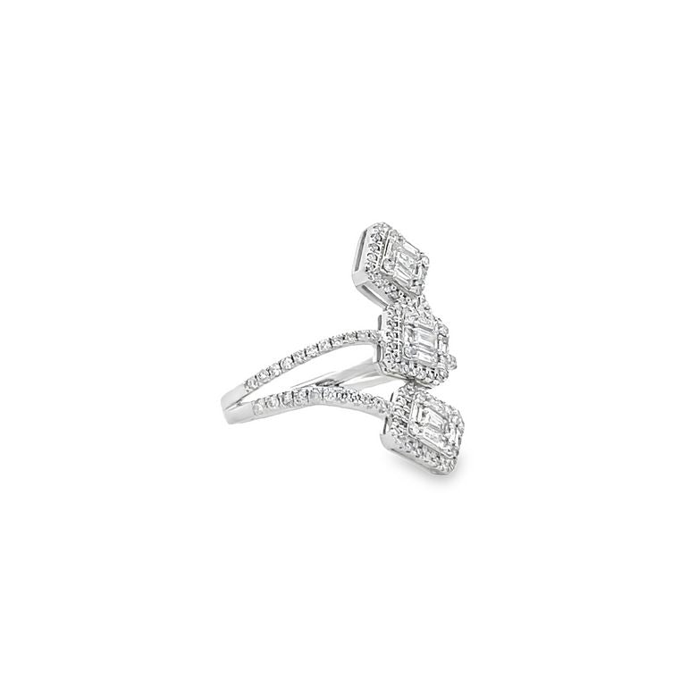 Fashion Diamond Ring 0.96CT 14K White Gold