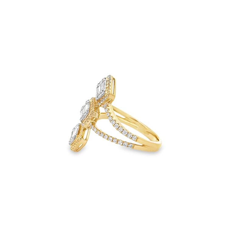 Fashion Diamond Ring 0.96CT G/SI1 14K Yellow Gold