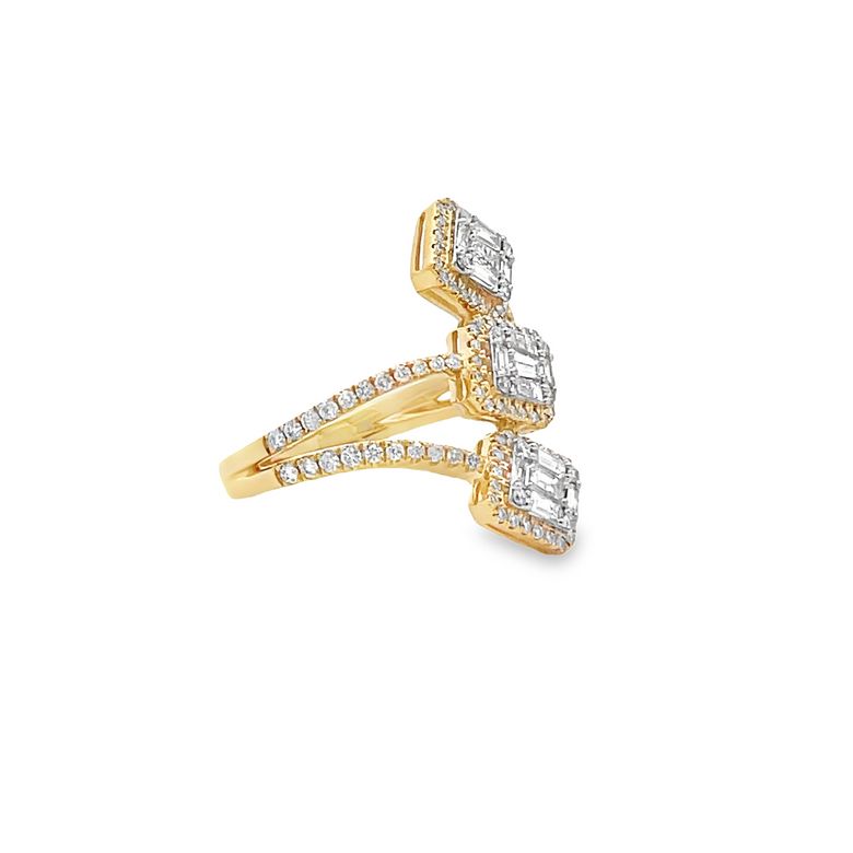 Fashion Diamond Ring 0.96CT G/SI1 14K Yellow Gold