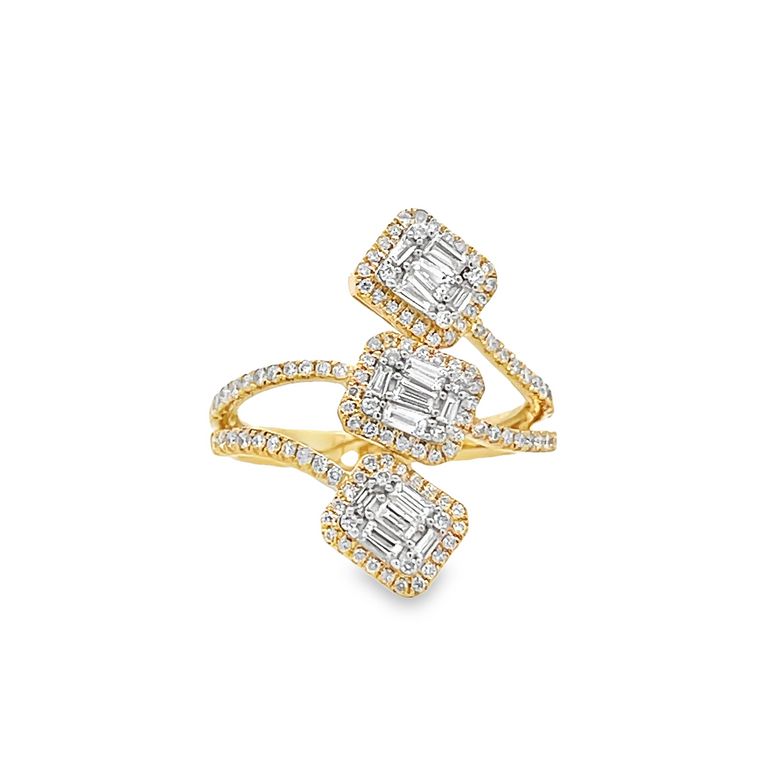 Fashion Diamond Ring 0.96CT G/SI1 14K Yellow Gold
