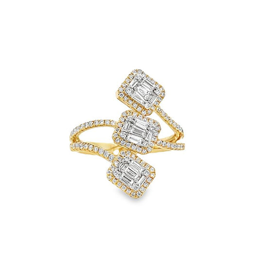 Fashion Diamond Ring 0.96CT G/SI1 14K Yellow Gold