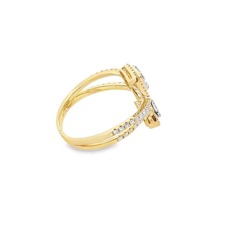 Fashion Diamond Ring 0.81CT G/SI1 14K Yellow Gold