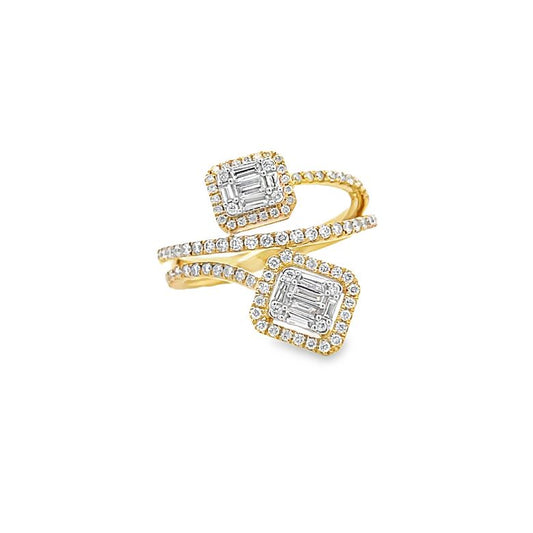 Fashion Diamond Ring 0.81CT G/SI1 14K Yellow Gold