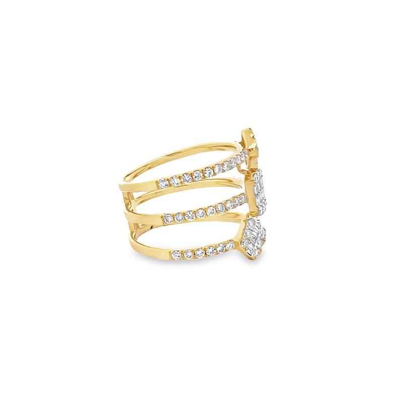 Fashion Diamond Ring 1.16CT 14K Yellow Gold