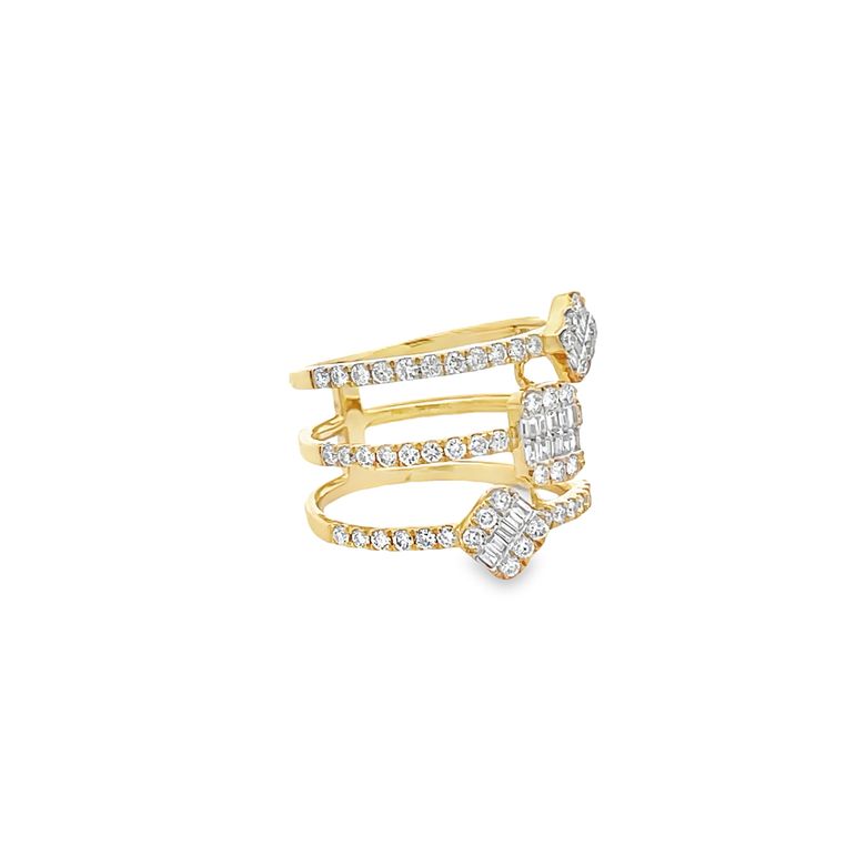 Fashion Diamond Ring 1.16CT 14K Yellow Gold
