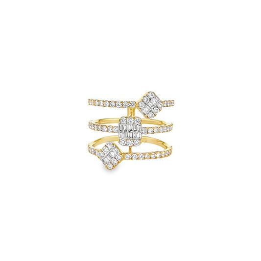 Fashion Diamond Ring 1.16CT 14K Yellow Gold