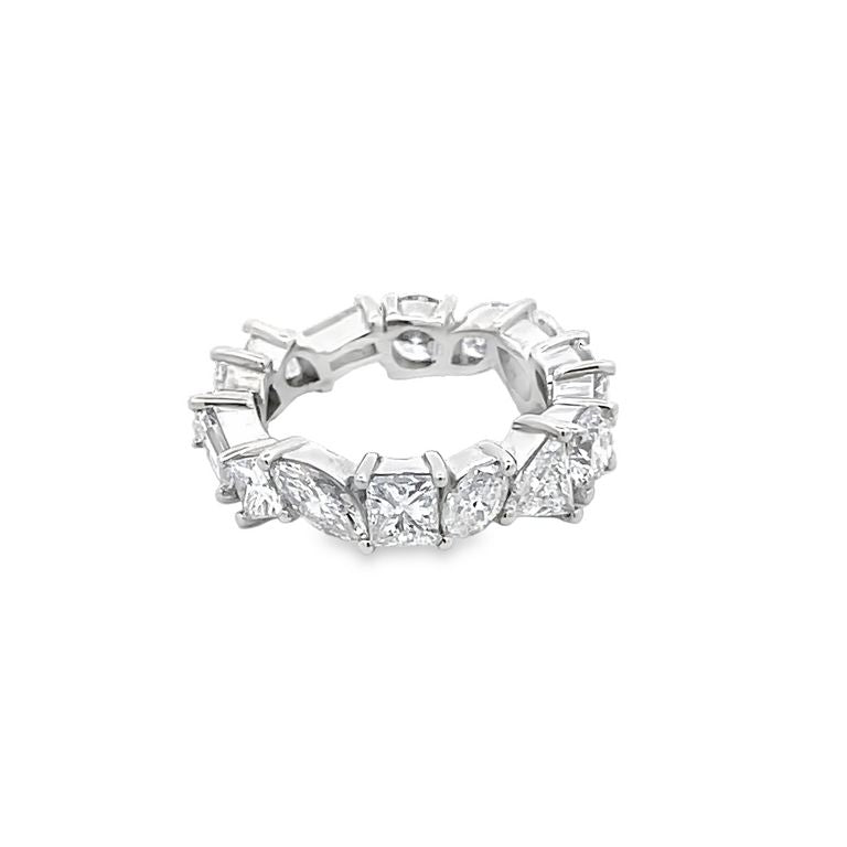 Fancy Shape Eternity Diamond Ring 4.88CT 18K WG