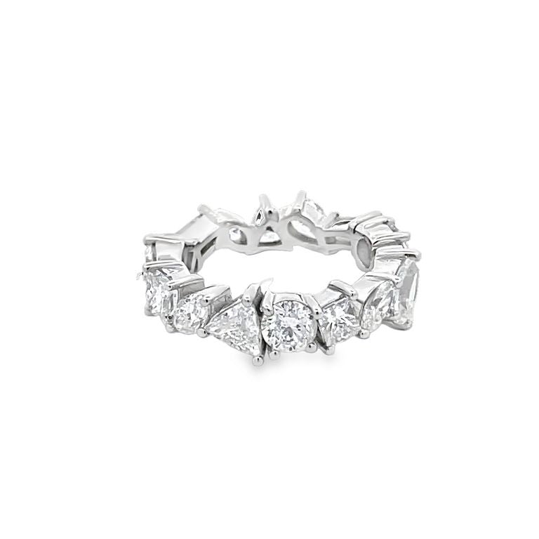 Fancy Shape Eternity Diamond Ring 4.88CT 18K WG