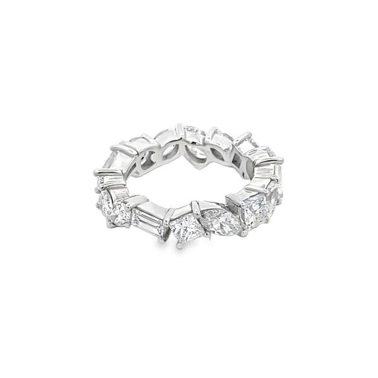 Fancy Shape Eternity Diamond Ring 4.88CT 18K WG