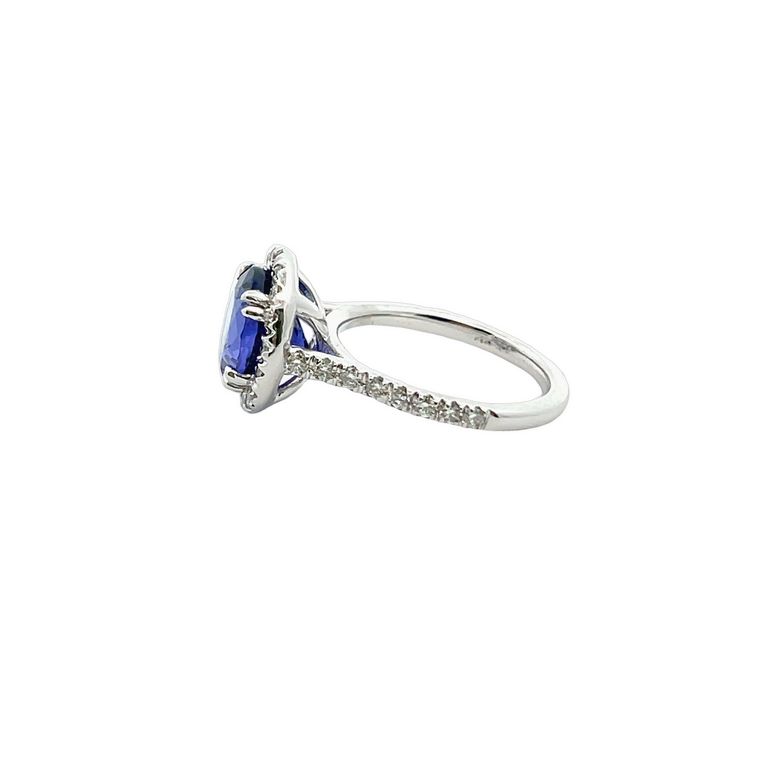 Cocktail Tanzanite & White Diamond Ring 4.97CT 14K White Gold
