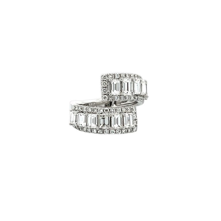 Fancy Baguette Diamond Ring 3.15CT in 18K White Gold