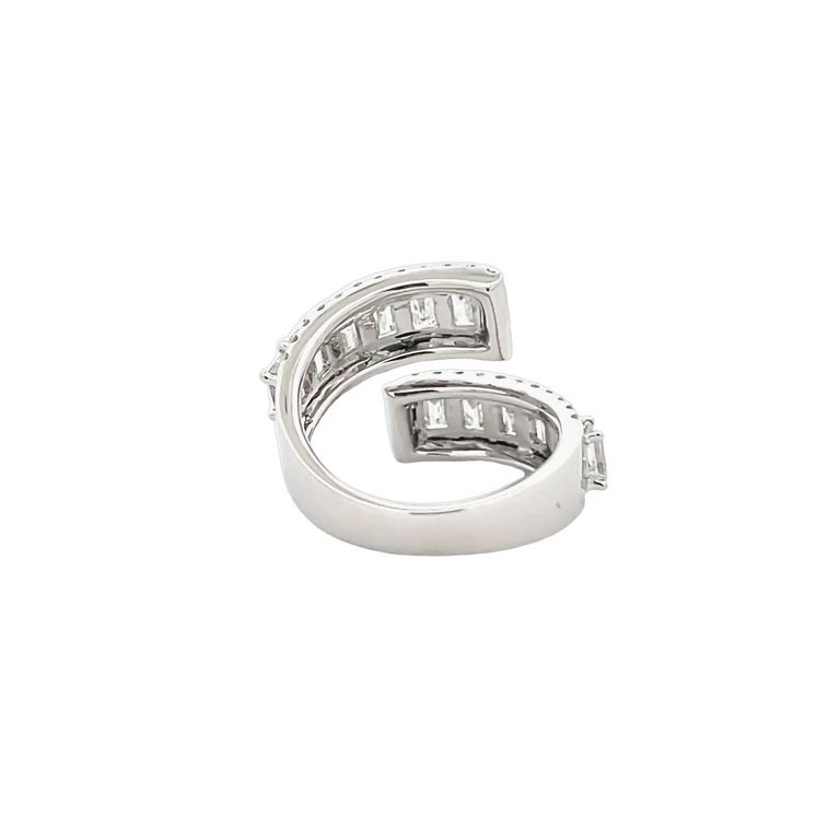 Fancy Baguette Diamond Ring 3.15CT in 18K White Gold