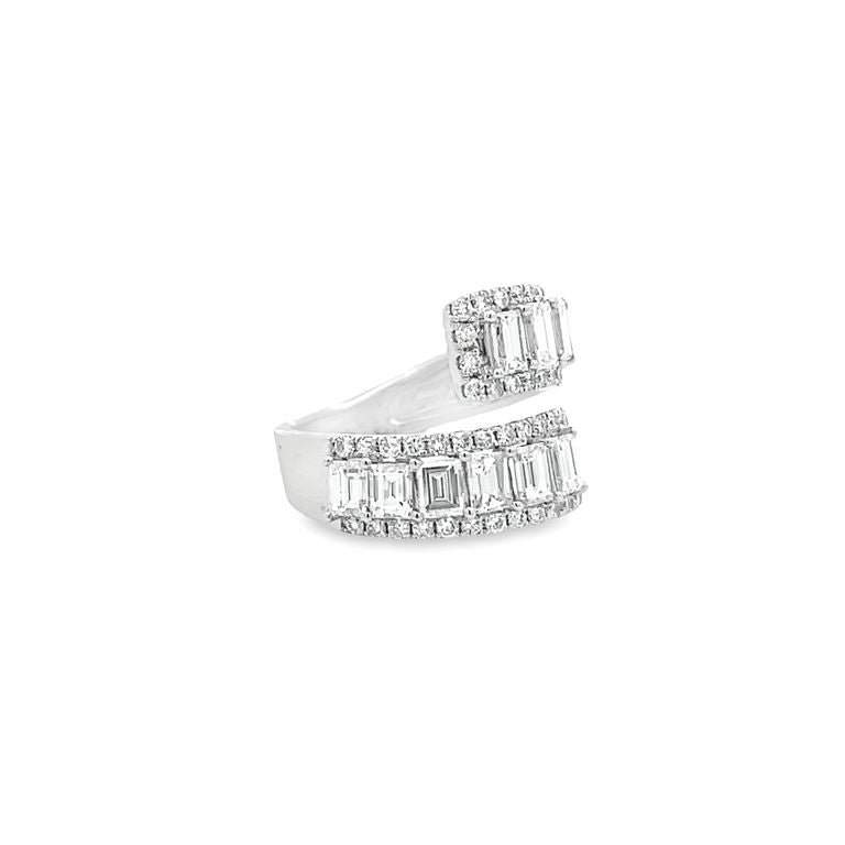 Fancy Baguette Diamond Ring 3.15CT in 18K White Gold