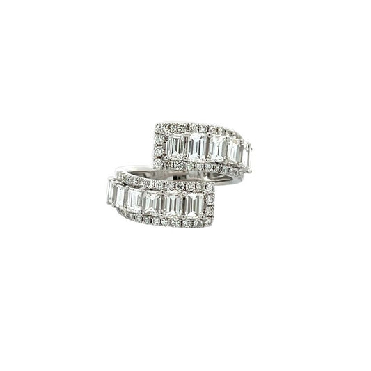Fancy Baguette Diamond Ring 3.15CT in 18K White Gold