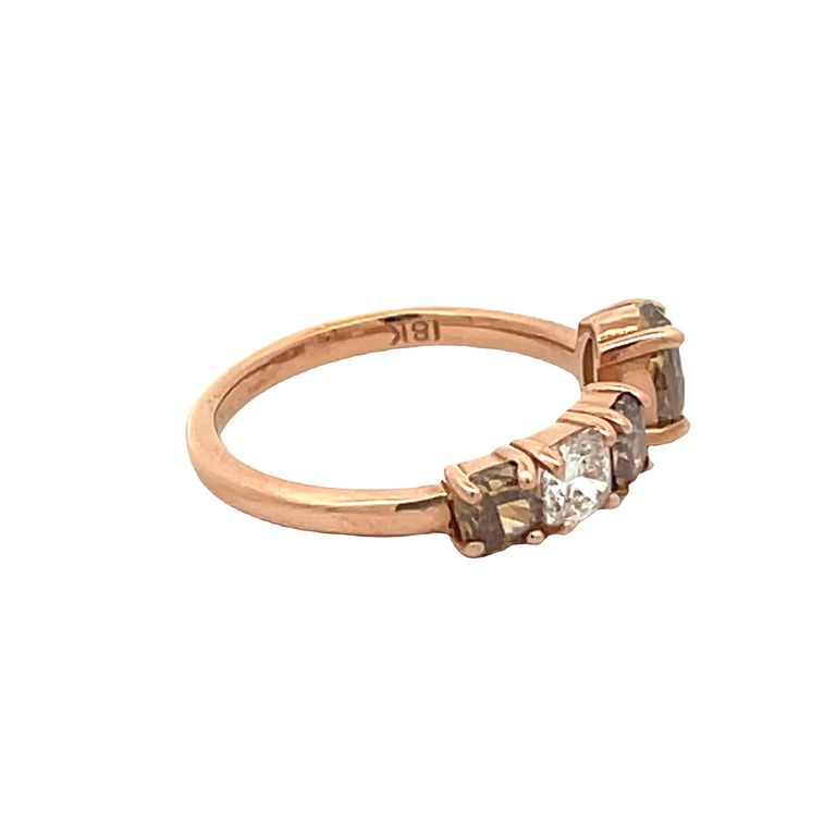 Fancy Shape Multicolor Diamond 1.81 CT 18K Rose Gold Fashion Ring
