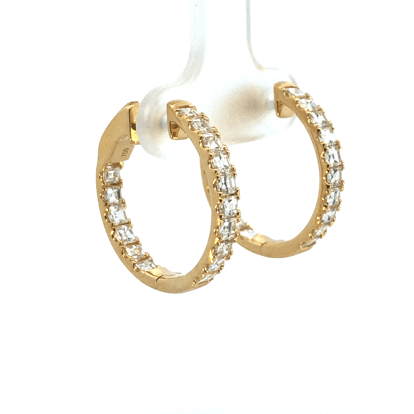 Baguette Diamond Hoop Earrings