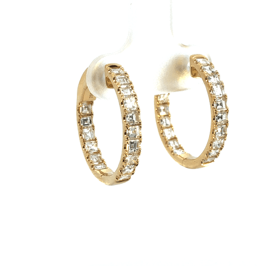 Baguette Diamond Hoop Earrings
