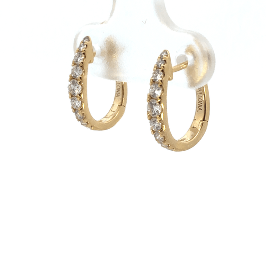 Elegant 18K Yellow Gold Inside-Out Diamond Hoop Earrings (0.40 ctw)