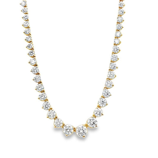 Classic Graduated Diamond Tennis Necklace in Yellow Gold