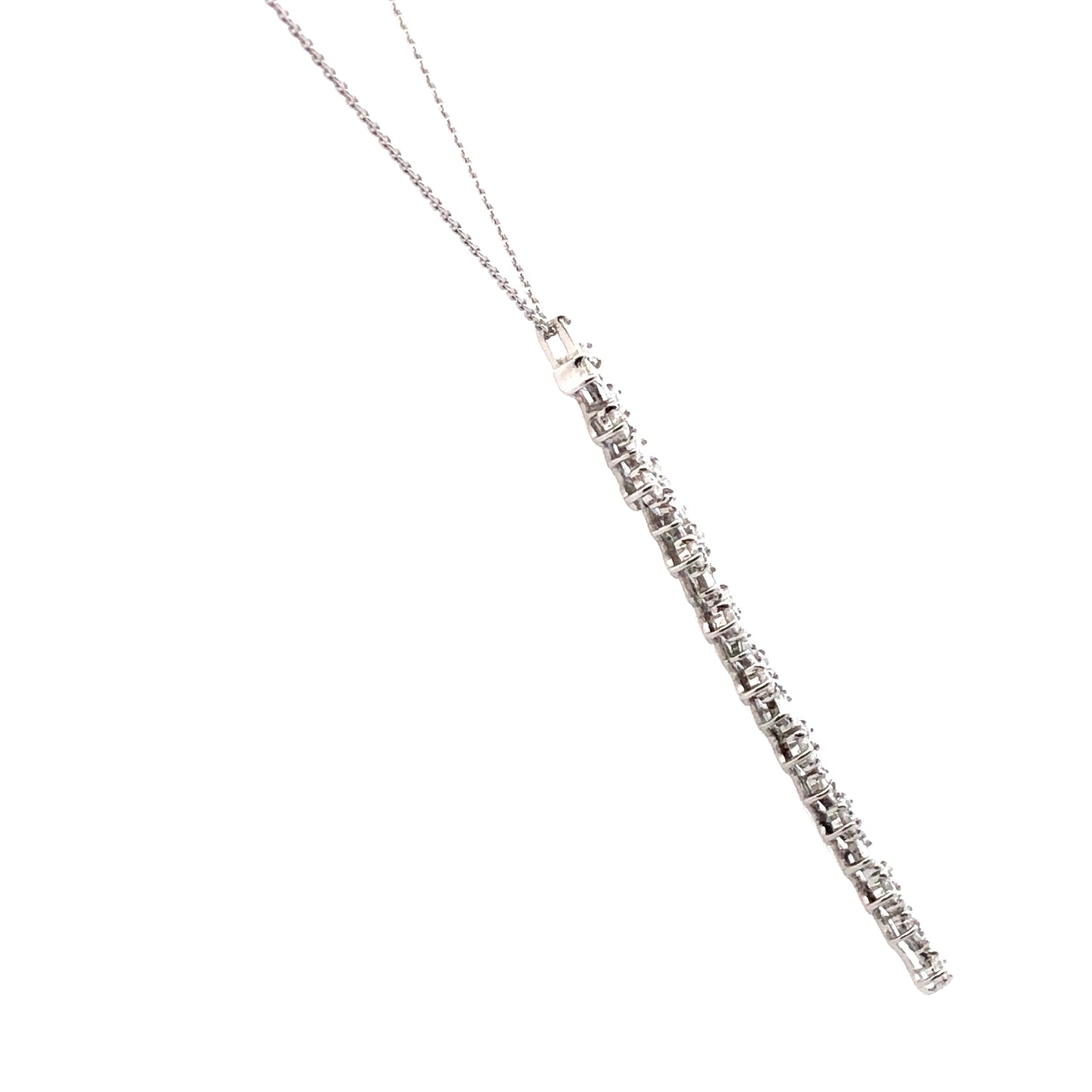 Exquisite Diamond Drop Pendant Necklace in 14k White Gold