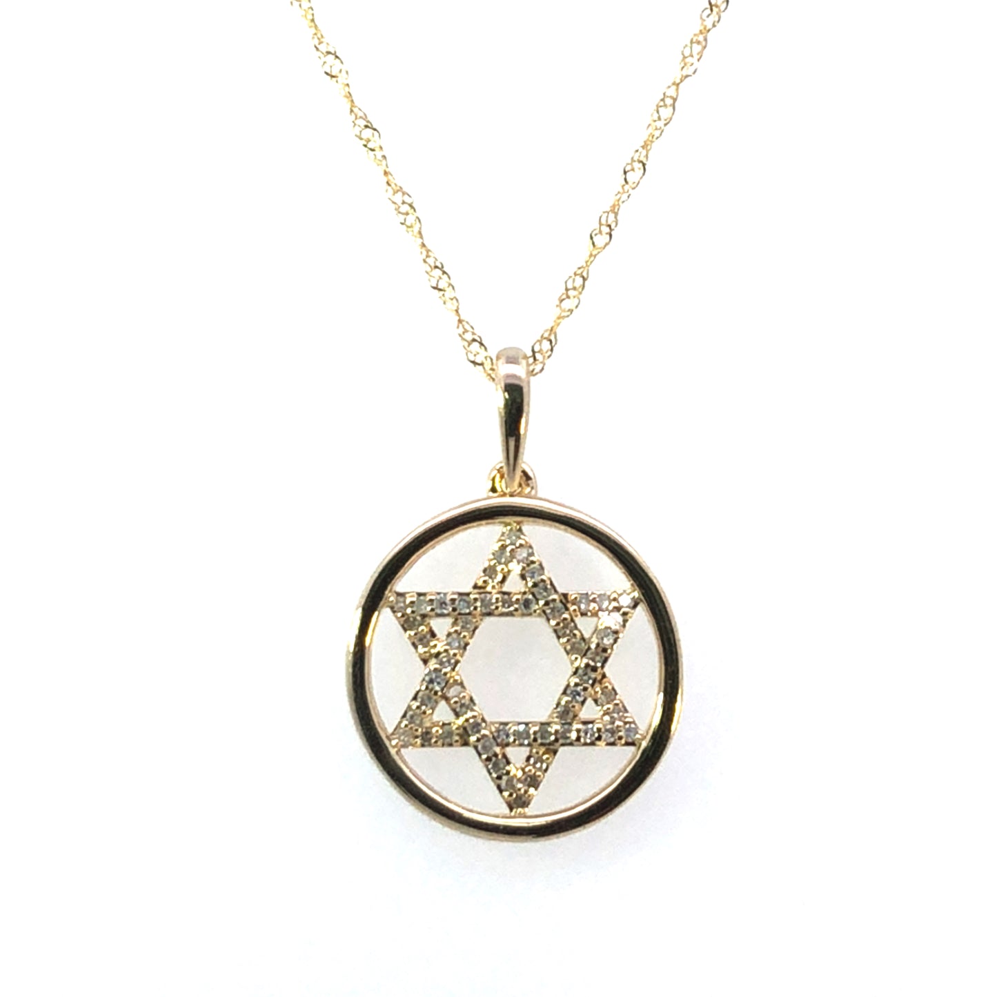 Diamond Pendent Star of David .15ct 14k yg