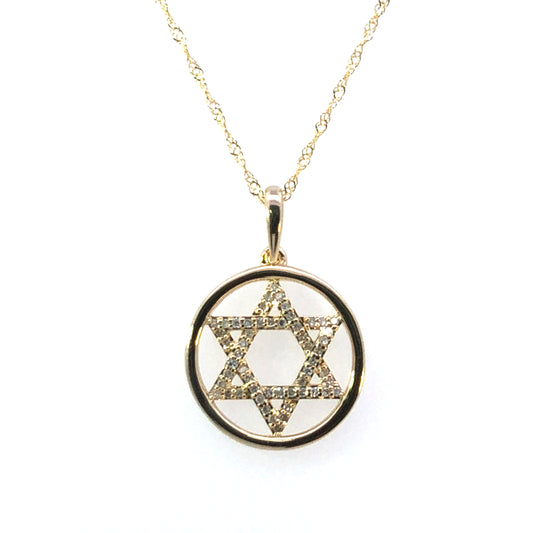 Diamond Pendent Star of David .15ct 14k yg