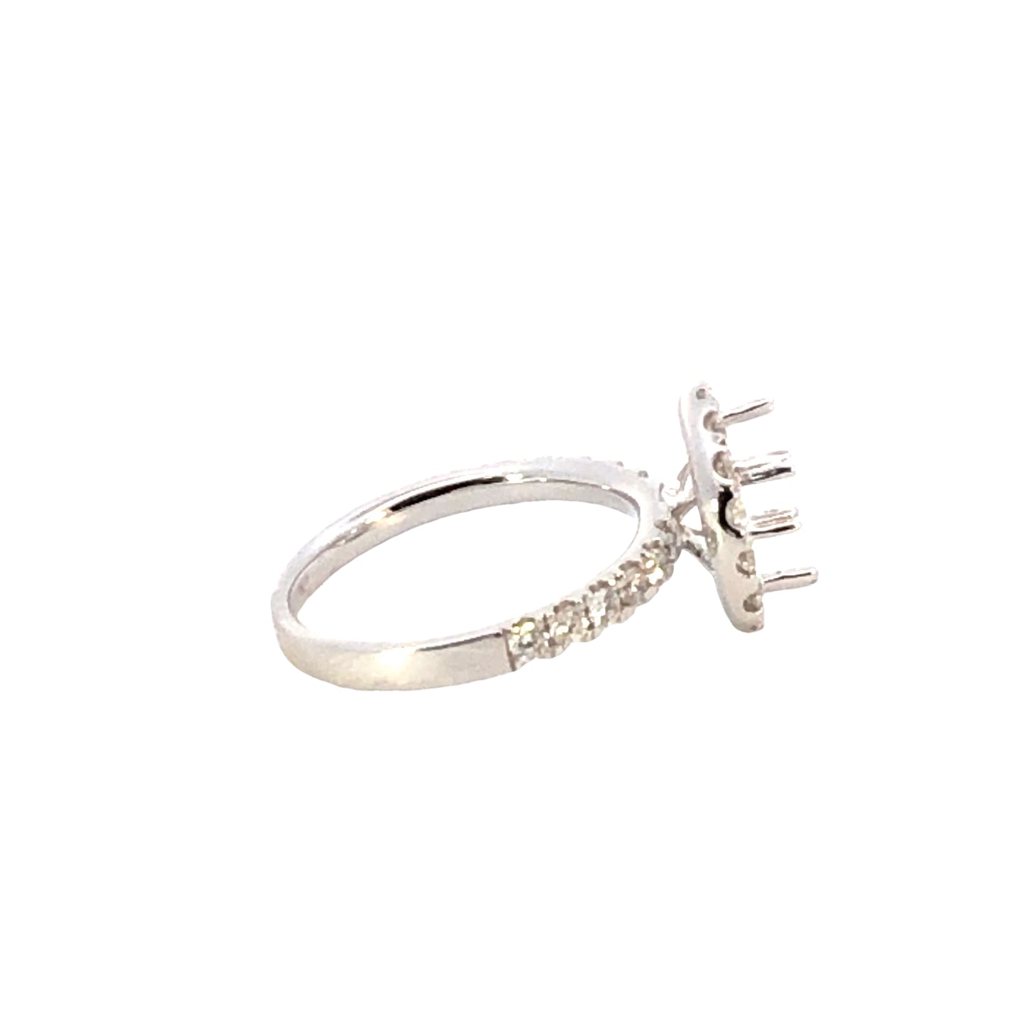 Diamond Ring Setting (18K White Gold, 0.81ct Diamond Accents)